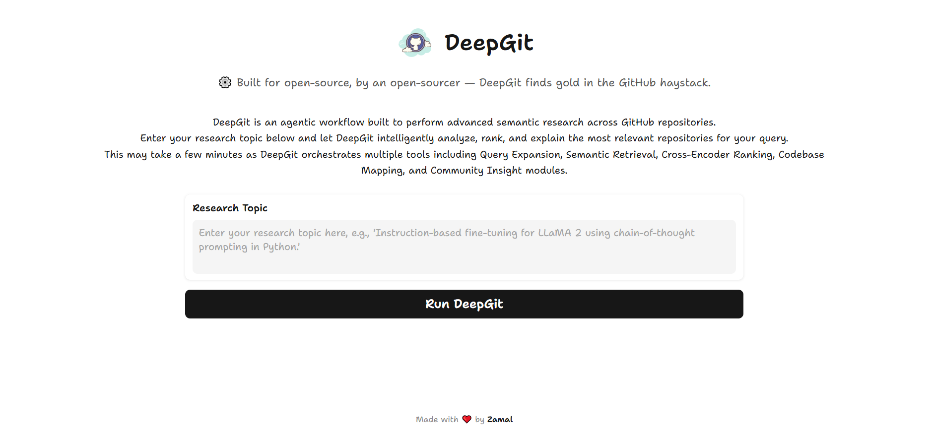 DeepGit Dashboard Screenshot